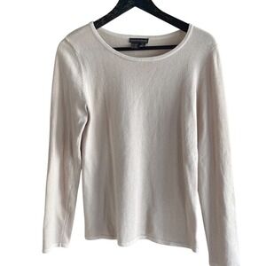 Royal Robbins cream Beige Sweater Angora Cotton Blend Sz. M round‎ neck soft